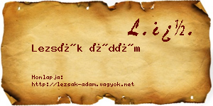 Lezsák Ádám névjegykártya